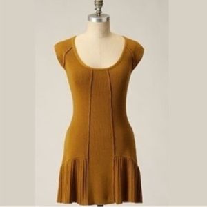 Anthropologie Guinevere Mustard Lydia dress